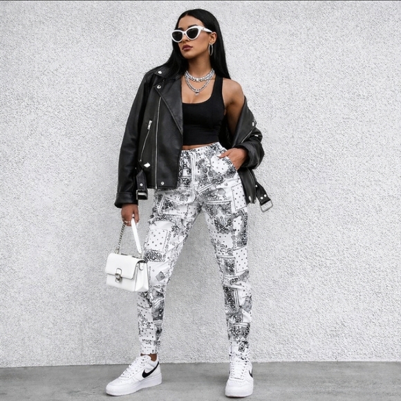 Kensie Denim - NEW Kensie Jeans split raw hem  high rise vintage luxe bandana white jean 2